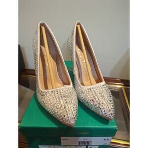 Lauren Lorraine Dazzle Silver Stiletto Heel Size 5.5 NIB